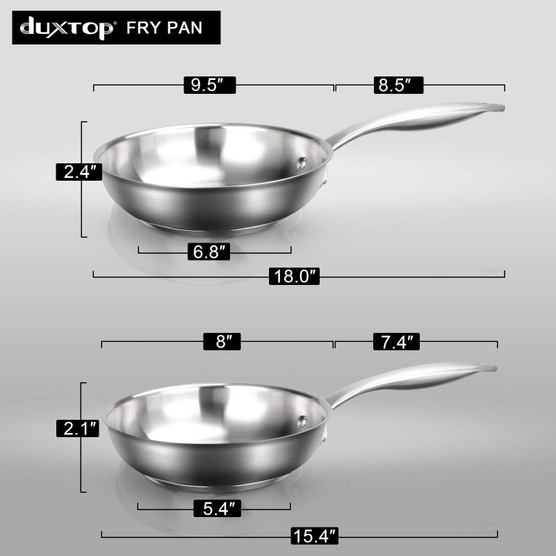 Duxtop Professional Stainless Steel Fry Pan, Induction Ready Cookware with Impact-bonded Technology, 9.5 Inches - Image 5